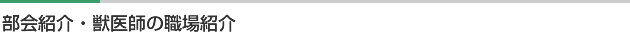 部会紹介・獣医師の職場紹介